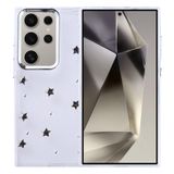 Coverzone Samsung Galaxy S24 Ultra ile uyumlu Kılıf Airbag Köşeli 2mm Kamera Çıkıntı Korumalı Simli Şeffaf Baskılı Z-Kutup Kapak Yıldız
