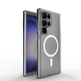 Coverzone Samsung Galaxy S24 Ultra ile Uyumlu Transparent Manyetik Magsafe ile Uyumlu, Tam Gövde Koruyucu Kılıf İnce CrystalClear Telefon Kılıfı PMMA - Şeffaf
