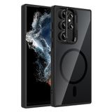 Coverzone Samsung Galaxy S24 Ultra ile Uyumlu Z-Etro MagSafe Wireless Şarj Destekli, Güçlü Manyetik Tutucu, Stand Olabilen, Kamera Lens Hediyeli Koruyucu Kılıf Siyah