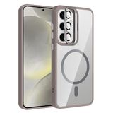 Coverzone Samsung Galaxy S25 ile Uyumlu Z-Etro MagSafe Wireless Şarj Destekli, Güçlü Manyetik Tutucu, Stand Olabilen, Kamera Lens Hediyeli Koruyucu Kılıf Gri
