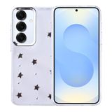 Coverzone Samsung Galaxy S25 Plus ile uyumlu Kılıf Airbag Köşeli 2mm Kamera Çıkıntı Korumalı Simli Şeffaf Baskılı Z-Kutup Kapak Yıldız