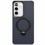 Coverzone Samsung Galaxy S26 Ultra ile uyumlu Kılıf Karbon Fiber Görünümlü Magsafe ile uyumlu Stand olabilen Yet Case Tam Kaplayan Gövde Koruyucu Telefon Kılıfı Siyah