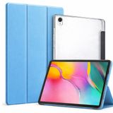 Coverzone Samsung Galaxy Tab A ile uyumlu Tablet Kılıfı SM-T290 Şeffaf Arka Kapak Smart Cover Katlanabilir Standlı Darbe Emici Koruyucu Slim Tablet Kılıfı Akıllı Uyku Özellikli Mavi