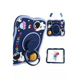 Coverzone Samsung Galaxy Tab A9 Plus Uyumlu Kılıf 360 Döner Stand Askılı Kalem Yuvalı Space-Man
