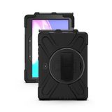 Coverzone Samsung Galaxy Tab Active Pro 10.1 T540 ile Uyumlu Kılıf El Tutamaçlı Standlı Full 360 Koruma Z-Defender Rugged Tablet Kılıf Siyah