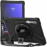 Coverzone Samsung Galaxy Tab S10 Ultra ile Uyumlu Kılıf El Tutamaçlı Standlı Full 360 Koruma Z-Defender Rugged Tablet Kılıf Siyah