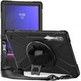 Coverzone Samsung Galaxy Tab S8 Ultra ile Uyumlu Kılıf El Tutamaçlı Standlı Full 360 Koruma Z-Defender Rugged Tablet Kılıf Siyah