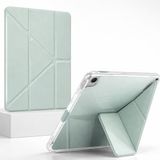 Coverzone Samsung Galaxy Tab S9 FE ile uyumlu Kılıf SM-X510 Saydam Arka Kapak Flip Smart Cover Katlanabilir Standlı Darbe Emici Koruyucu Tablet Kılıfı Akıllı Uyku Özellikli Yeşil