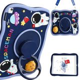 Coverzone Samsung Galaxy Tab S9 FE ile Uyumlu Kılıf SM-X510360 Derece Döner Stand Yatay Dikey Kullanılabilir, Kawaii Askılı Tasarım Kalem Yuvası Özellikli Sevimli Space-Man Tasarımı