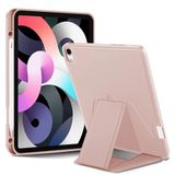 Coverzone Samsung Galaxy Tab S9 FE Plus ile uyumlu Kılıf Lüks Kadife İç Kaplamalı Galaxy Tab S9 FE Suni Deri, Mıknatıslı V- Stand Tablet Arka Kapak (Pembe, Samsung Galaxy Tab S9 FE+)
