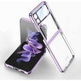 Coverzone Samsung Galaxy Z Flip 4 Ile Uyumlu Kılıf Standlı Katlanabilen Metal Görünümlü Wonderful Kılıf Mor