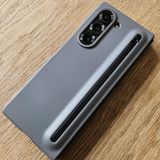 Coverzone Samsung Galaxy Z Fold 7 ile Uyumlu Tuşlu Kalem Bölmeli Kamera Koruma Çıkıntılı Telefon Kılıfı, Arka Entegre Stylus Yuvası, Hediye Kalem Dahil, Darbe Emici Koruma (Gri)