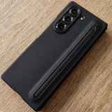 Coverzone Samsung Galaxy Z Fold 7 ile Uyumlu Tuşlu Kalem Bölmeli Kamera Koruma Çıkıntılı Telefon Kılıfı, Arka Entegre Stylus Yuvası, Hediye Kalem Dahil, Darbe Emici Koruma (Siyah)