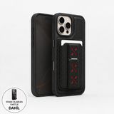 Coverzone Samsung S23 Ultra ile uyumlu CarbonVault Sert Kılıf + Kartlık | Karbon Fiber MagSafe ile Uyumlu Kılıf; Kartlıklı, Standlı, Kamera Korumalı