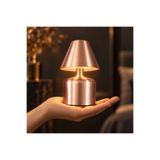 Coverzone Şarj Edilebilir LED Masa Lambası, Dokunmatik 3 Renk Modlu, Kablosuz Metal Abajur, USB Şarjlı Komodin Gece Lambası, Yatak Odası Salon Masaüstü Aydınlatma, Pembe Renk, NRN3202-2