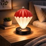 Coverzone Şarjlı Dokunmatik LED Masa Lambası Type-C Şarjlı Dekoratif Gece Lambası Masaüstü Ortam Aydınlatması Modern Tasarım Taşınabilir Komodin Lambası Ev Ofis Yatak Odası İçin | PC-8300 (Kırmızı)