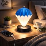 Coverzone Şarjlı Dokunmatik LED Masa Lambası Type-C Şarjlı Dekoratif Gece Lambası Masaüstü Ortam Aydınlatması Modern Tasarım Taşınabilir Komodin Lambası Ev Ofis Yatak Odası İçin | PC-8300 (Mavi)