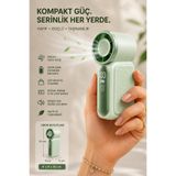 Coverzone Şarjlı Mini El Fanı Dijital Göstergeli Taşınabilir Soğutucu Fan USB-C Şarjlı Masaüstü Vantilatör Minik-1