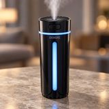 CoverZone Şarjlı Ultrasonik Hava Nemlendirici 300 Ml, Yıldız Projeksiyonlu Renkli LED Gece Işığı, USB Şarjlı Taşınabilir Soğuk Buhar Makinesi, Ev Ofis ve Araç Için, LA-0648 - Siyah
