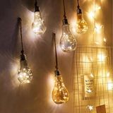 Coverzone Sarkıt Lamba, Ampul, LED Işık Zinciri, Pilli, Tekstil Kablo, Asma Lamba, Elektriksiz Pille Çalışır, Bahçe Lambası, Fener, Doğum Günü, Düğün, Noel için Aydınlatma KX015 (Gold)