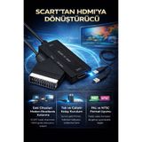 Coverzone SCART to HDMI Dönüştürücü 720p 1080p Destekli PAL NTSC Uyumlu Eski TV DVD VHS | ZR1126