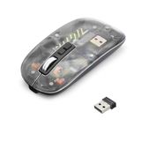 Coverzone Şeffaf Kablosuz Mouse Çift Modlu İster Bluetooth İster USB Reciever ile Bağlan Modern Transparan Tasarım ile Tarzını Yansıt M233 (Siyah)