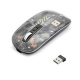 Coverzone Şeffaf Kablosuz Mouse Çift Modlu İster Bluetooth İster USB Reciever ile Bağlan Modern Transparan Tasarım ile Tarzını Yansıt M233 (Siyah)