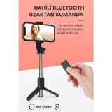 Coverzone Selfie Stick Tripod - 360° Döner, 70Cm Uzunluk, Katlanabilir, Uzaktan Deklanşörlü L11 Mini