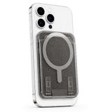 Coverzone Simli MagSafe Uyumlu Manyetik Kartlık Cüzdan, 2 Kart Kapasiteli Telefon Kartlığı, Güçlü Mıknatıslı İnce Kart Tutucu Füme