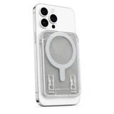 Coverzone Simli MagSafe Uyumlu Manyetik Kartlık Cüzdan, 2 Kart Kapasiteli Telefon Kartlığı, Güçlü Mıknatıslı İnce Kart Tutucu Şeffaf