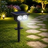 Coverzone Solar Bahçe Lambası 2W SMD Led, Toprak Çubuklu, Güneş Enerjili Bahçe Aydınlatma, 6500K Beyaz Işık, Karanlık Sensörlü, 200 Lümen, Çim Lambası, PT-B211