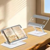 Coverzone Tablet ve Kitap Okuma Standı – 360° Döner Ayarlanabilir Katlanabilir Masaüstü Tutucu, Ergonomik Tasarım, Sağlam Alüminyum Alaşım, Ev ve Ofis Kullanımı İçin Evrensel Tablet Desteği | L111