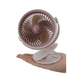 Coverzone Taşınabilir Mini USB Şarjlı Fan Kıskaçlı 3 Kademeli Şarjlı Mini Vantilatör Soğutucu 14cm YS2285