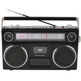 Coverzone Taşınabilir Radyo Müzik Seti Kaset Çalar FM Nostalji Tasarım USB MP3 Player Bluetooth Hoparlör Retro Nostalji Radyo CVR-669BT (Siyah)