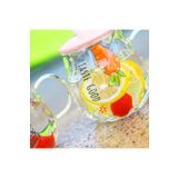 Coverzone Taste Good Havuç Desenli Tavşan Figürlü Cam Pipetli Kapaklı Cam Bardak Kupa Dekoratif Hediyelik
