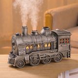 CoverZone TD77 Buhar Treni Görünümlü 300ML Hava Nemlendirici Difüzör | Çift Nozullu Güçlü Soğuk Buhar | Dekoratif Masaüstü Ofis ve Yatak Odası Nem Makinesi | 24CM x 13CM - Silver