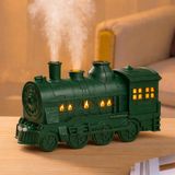 CoverZone TD77 Buhar Treni Görünümlü 300ML Hava Nemlendirici Difüzör | Çift Nozullu Güçlü Soğuk Buhar | Dekoratif Masaüstü Ofis ve Yatak Odası Nem Makinesi | 24CM x 13CM - Yeşil
