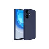 Coverzone Tecno Camon 19 Pro ile Uyumlu Kılıf Kadife Iç Yüzey Silikon Z-Mara Lansman Vieri Kılıf Lacivert