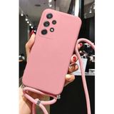 Coverzone Tecno Spark 10 Pro ile Uyumlu İpli Boyun Askılı Silikon Kılıf Kadife İç Yapılı Dulcet Epiphany boyun çapraz asılabilen İpli Kılıf Pembe
