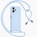 Coverzone Tecno Spark 10 Pro ile Uyumlu Özel Üretim Ayarlanabilir İpli Boyun Askılı Silikon Kılıf Kadife İç Yapılı Viper Boyun Çapraz Taşıma Özellikli Asılabilen İpli Telefon Kılıfı Bebek Mavisi