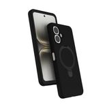 Coverzone Tecno Spark Go 2 ile uyumlu Kılıf MagSafe ile uyumlu Z-Samara Kapak Wireless Şarj Özellikli Stand Olabilen Tecno Spark Go 2 kilif Siyah