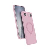 Coverzone Tecno Spark Slim 5G ile uyumlu Kılıf MagSafe ile uyumlu Z-Samara Kapak Wireless Şarj Özellikli Stand Olabilen Tecno Spark Slim 5G kilif Pembe