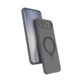 Coverzone Tecno Spark Slim 5G ile uyumlu Kılıf MagSafe ile uyumlu Z-Samara Kapak Wireless Şarj Özellikli Stand Olabilen Tecno Spark Slim 5G kilif Titanyum Gri
