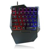 CoverZone Tek Elle Kullanım Oyun Klavyesi – 35 Tuşlu Ergonomik Tasarım, Gökkuşağı LED Arka Işık, Taşınabilir Oyun Modu, Kol Destekli Rahat Kullanım, Windows/android/ios ile Uyumlu | G7