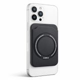 Coverzone Telefon Kartlığı 360 Derece Döner Yüzüklü Standlı Açılabilir Kart Bölmeli Manyetik Uyumlu Telefon Arkası Kart Tutucu Pratik Cüzdan Stand Aparatı Siyah