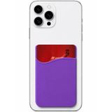 Coverzone Telefon Kartlık Yapışkanlı Silikon Kart Tutucu, Telefon Arkası Kart Cebi, 2 Kart Kapasiteli Cüzdanı, Kredi Kartı ve Kimlik Kartı Taşıma Aksesuarı Mor