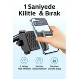 Coverzone Telefon Tutucu Gidon Uyumlu, Tek Elle Kilitleme, 360° Ayarlı, Bisiklet-Motosiklet Mt-38 Siyah