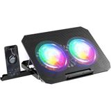 Coverzone Telefon Tutuculu Profesyonel Dizüstü Bilgisayar Notebook Soğutucu Laptop Stand Işıklı Oyuncu Laptoplarına Özel 2 Büyük Fanı İle Hızlı Soğutma 2 USB Giriş N33