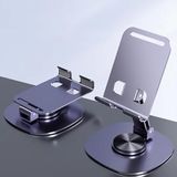 Coverzone Tok Alüminyum Stand Çok İşlevli Döner Tablet PC Akıllı Telefon Standı Mini Boy Masaüstü Stand Katlanabilir Cep Telefonu Evrensel Telefon Tutucu K72 Mor Renk