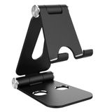 Coverzone Tok Alüminyum Stand Çok İşlevli Döner Tablet PC Akıllı Telefon Standı Mini Boy Masaüstü Stand Katlanabilir Cep Telefonu Evrensel Telefon Tutucu L9688 Siyah